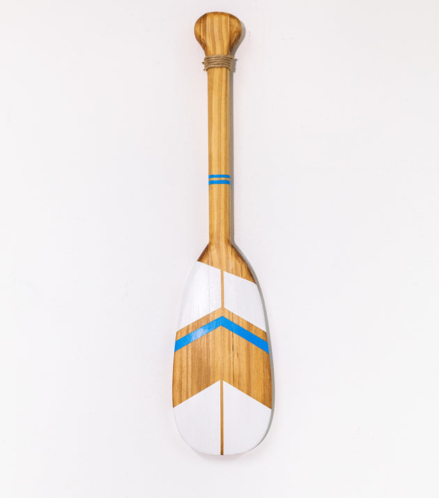 Remo Decorativo Tribal Artesanal Madeira Natural Pintura 09 para Decoração Náutica