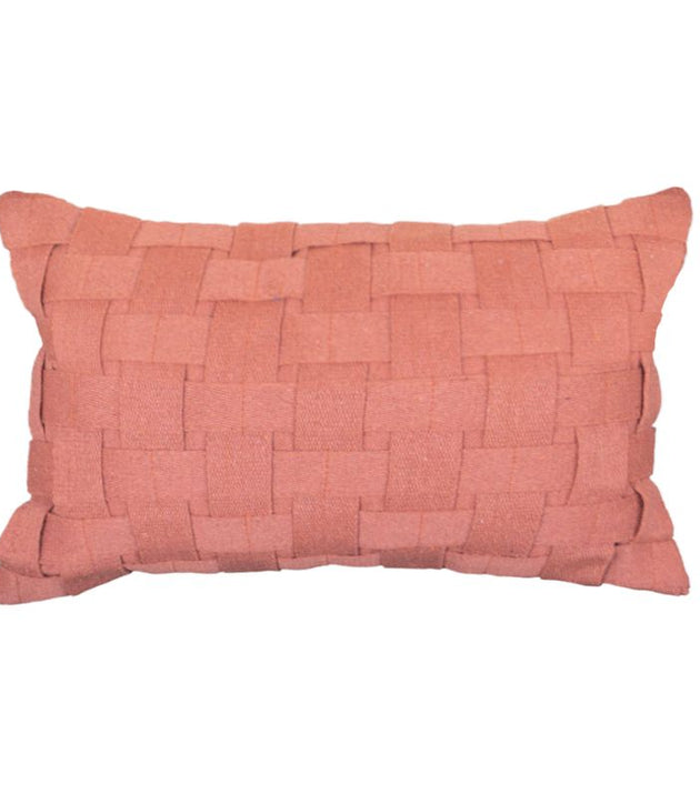 Capa de Almofada Retangular Trancê Artesanal Telha - Conforto e Estilo Sustentável