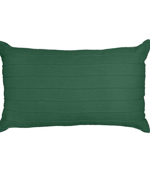 Capa de Almofada Retangular Drapeada Verde Escuro Algodão Reciclado Sustentável