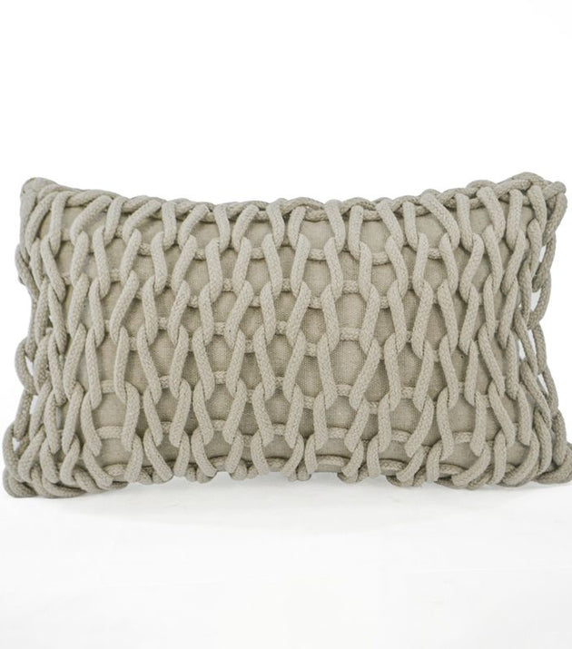 Capa de Almofada Decorativa Crochê Artesanal Algodão Reciclado Telha Conforto e Estilo