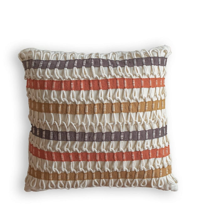 Capa de Almofada Corrente Santa Luzia 50x50cm Algodão Reciclado Trançado Manual Design Moderno