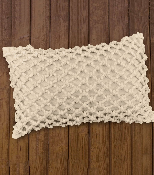 Capa de Almofada Macramê Artesanal em Algodão com Cordas – Estilo Boho Chic
