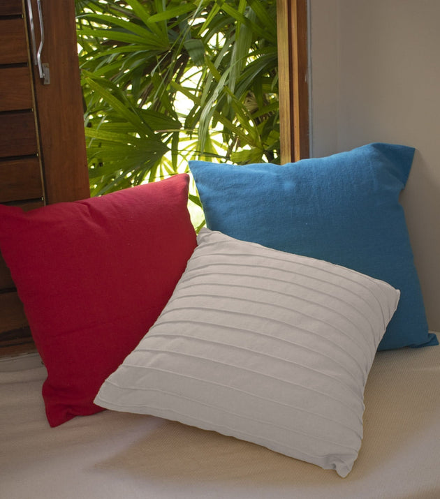 Capa de Almofada Drapeada Ecológica Algodão Puro Macio Decoração Confortável