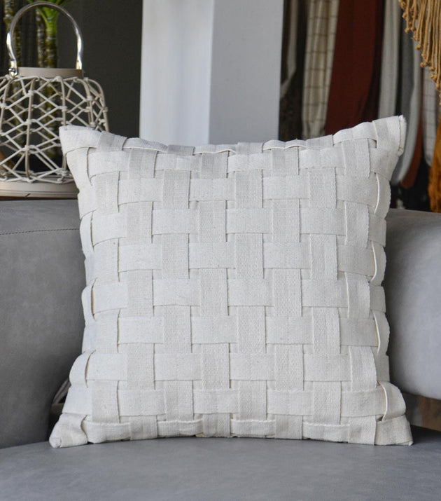 Capa de Almofada Trancê Grande Artesanal Algodão Reciclado Sustentável Exclusiva