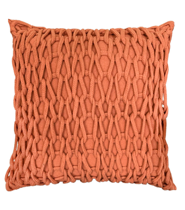 Capa de Almofada Ponto Crochê Artesanal Telha 50x50cm Santa Luzia Decoração Confortável