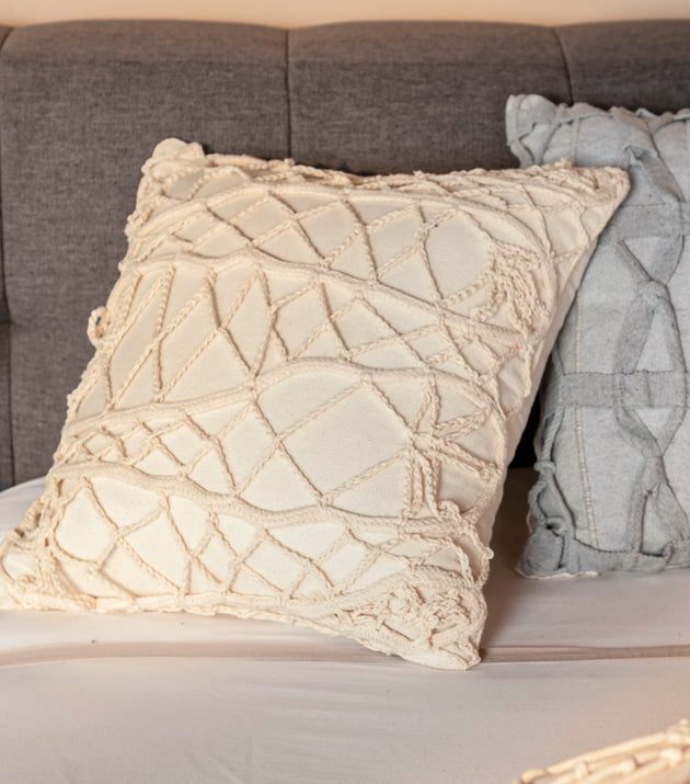 Capa de Almofada Crochê Orgânico Artesanal: Conforto Natural e Elegância Boho Chic