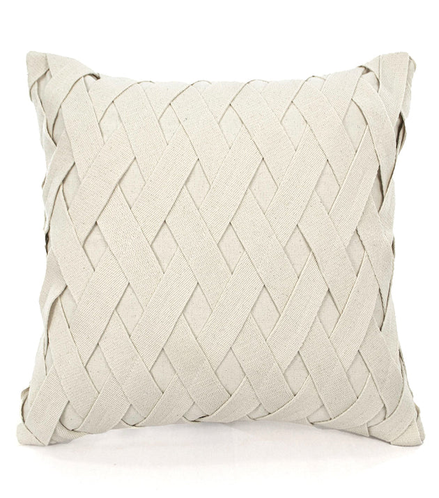 Capa de Almofada Trançada Xis Artesanal Algodão Cru para Decoração Conforto Luxuoso