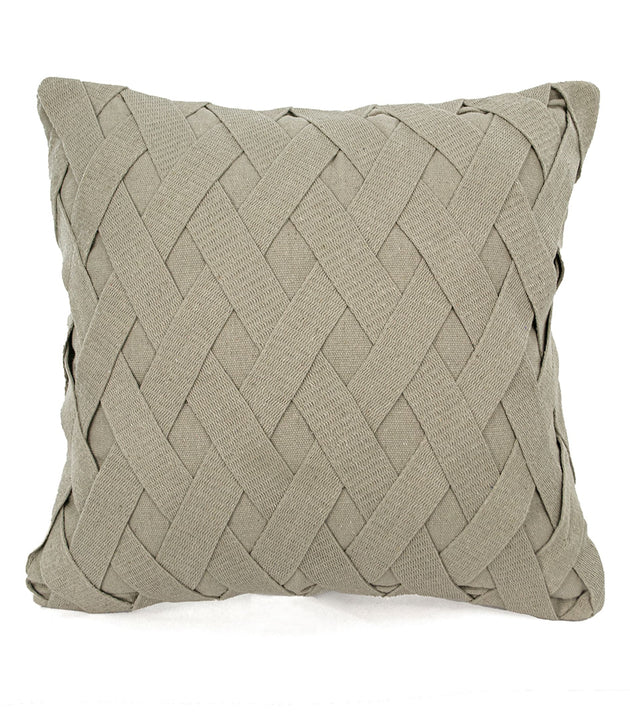 Capa de Almofada Trancê Xis Areia Luxuosa Algodão Artesanal Decoração Elegante Conforto