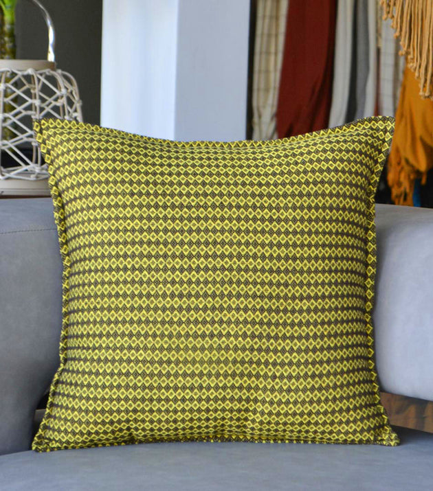 Capa de Almofada Luxuosa com Contorno: Algodão e Poliéster ECO, Decoração Sofisticada 50x50cm