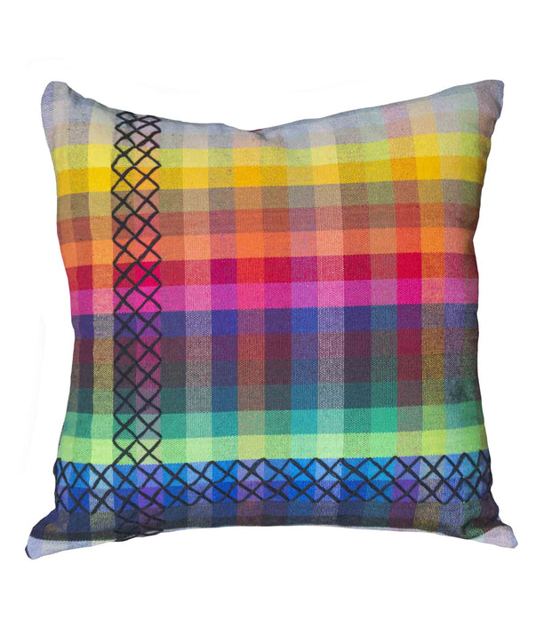 Capa de Almofada Sertões Colorida Reciclada 45x45 Macia Durável Zíper Prático