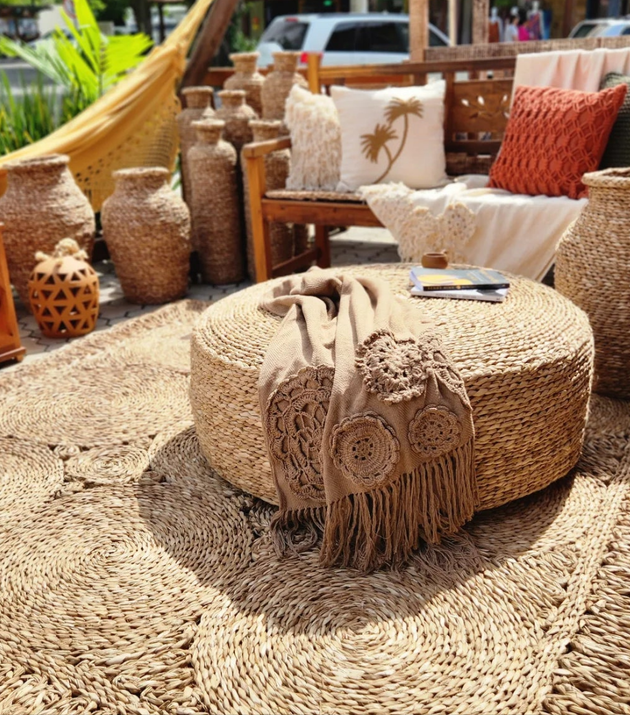 Mesa de Centro/Puff Corda de Taboa.