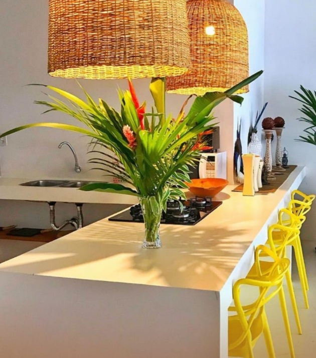 Luminária Cilindro 50 X 45 Cipó Raspado