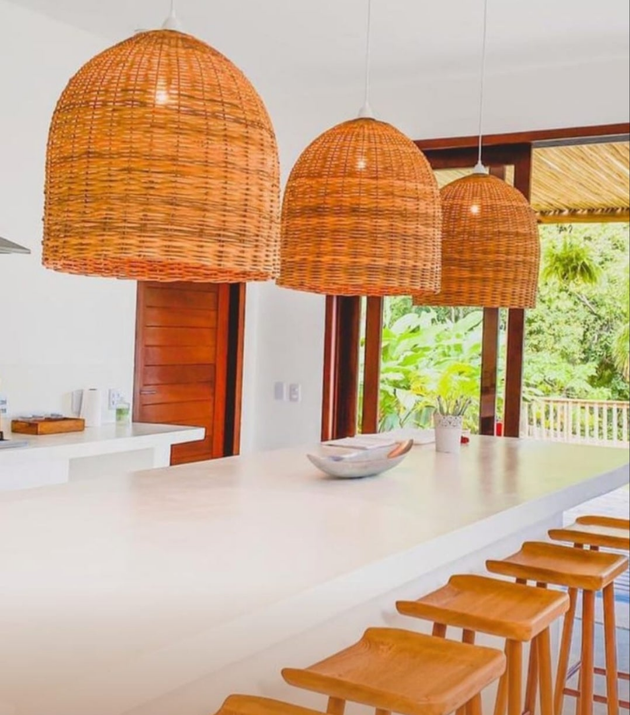 Luminária Cilindro 50 X 45 Cipó Raspado