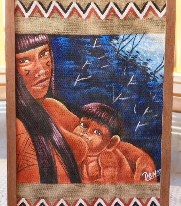 Quadro Indígena de Tela Amazônia.