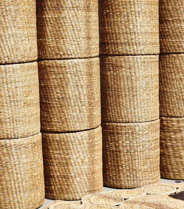 Puff Redondo Decorativo Taboa.