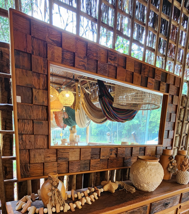 Espelho c/ Moldura Madeira