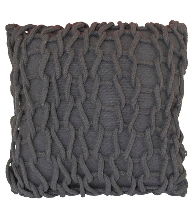 Capa de Almofada Ponto Crochê Artesanal Aconchegante com Tecido Reciclado