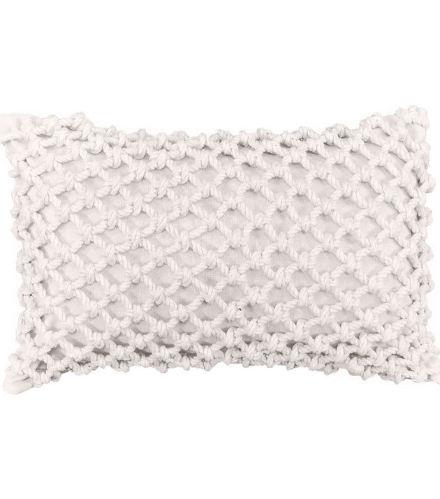 Capa de Almofada Macramê Artesanal em Algodão com Cordas – Estilo Boho Chic