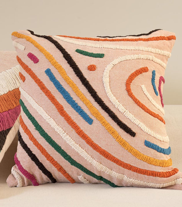 Capa de Almofada Grafismo Boho Colorida 50x50cm Algodão PET