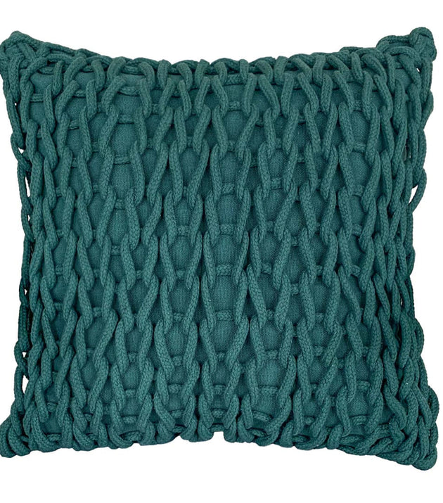 Capa de Almofada Crochê Macio Ecológico Verde 50x50cm para Conforto e Estilo