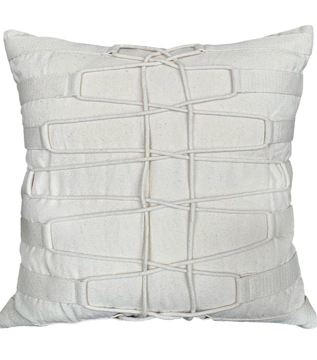 Capa Almofada Trançada Algodão Natural Macia Decorativa Boho Conforto Casa