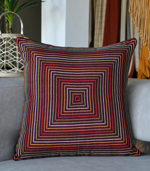 Capa de Almofada Decorativa Cruzada Listrada Moderna Algodão Poliéster Conforto Estilo