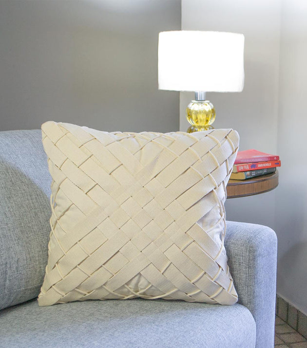 Capa de Almofada Trançada Diagonal Luxuosa Algodão 100% Conforto Decoração Sofisticada Artesanal