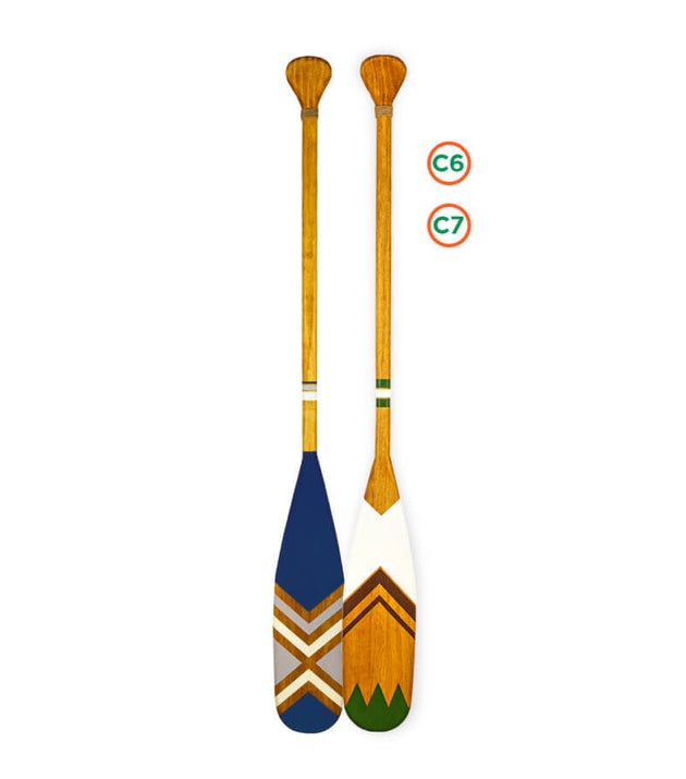 Kit 2 Remos Decorativos Canadenses Artesanais Madeira C6 C7 Estilo Náutico