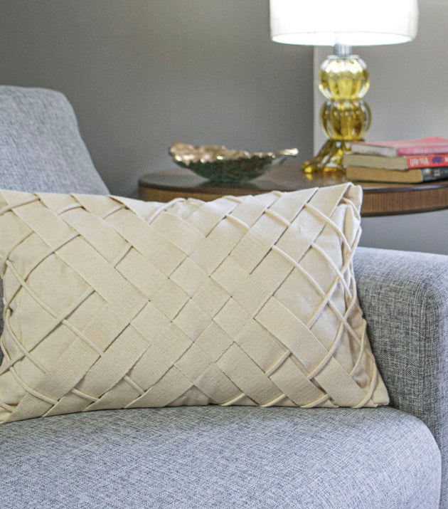 Capa de Almofada Algodão Trançado Diagonal: Elegância Artesanal para Decoração de Luxo