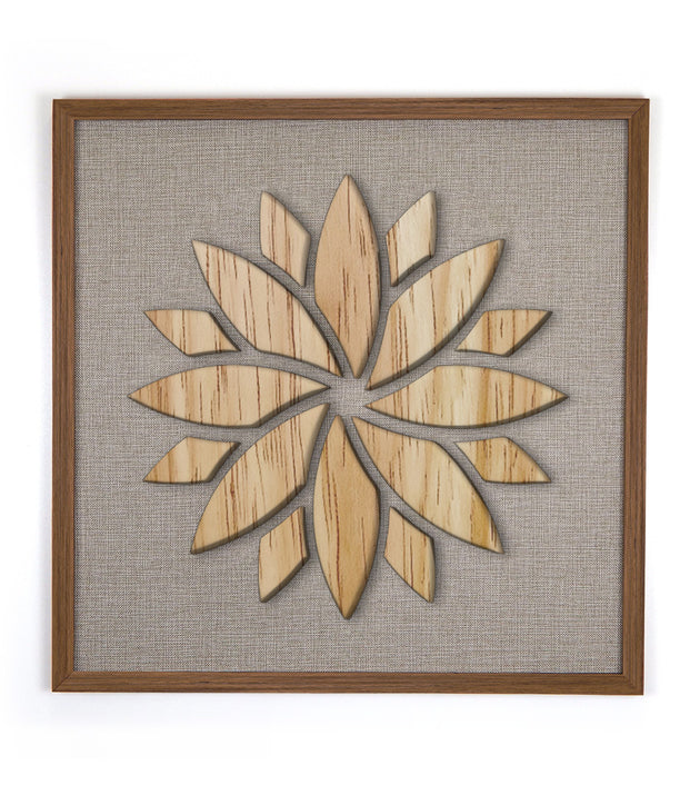 Quadro Artesanal Flor de Lótus Alto Relevo Decorativo para Casa Tukã