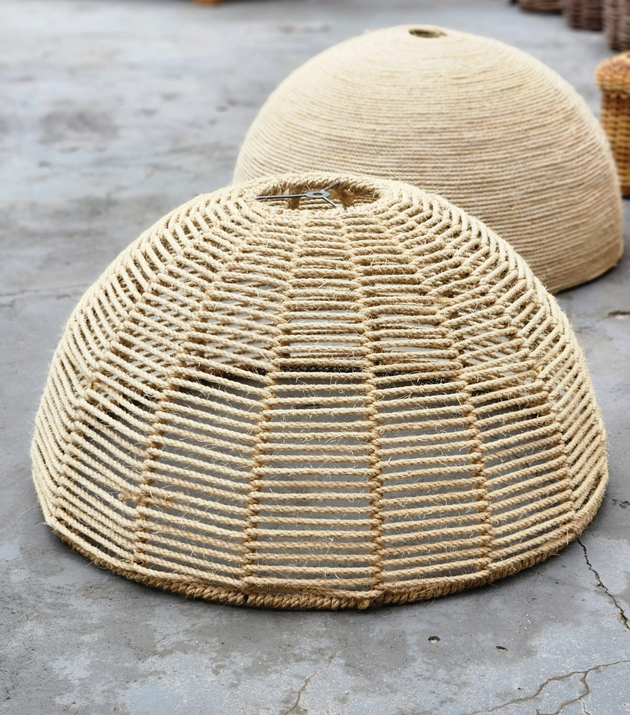 Luminária Cúpula Vazada Sisal