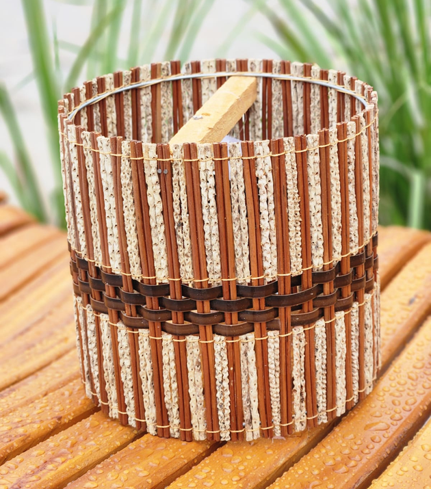 Luminária Tubo Fibras Naturais