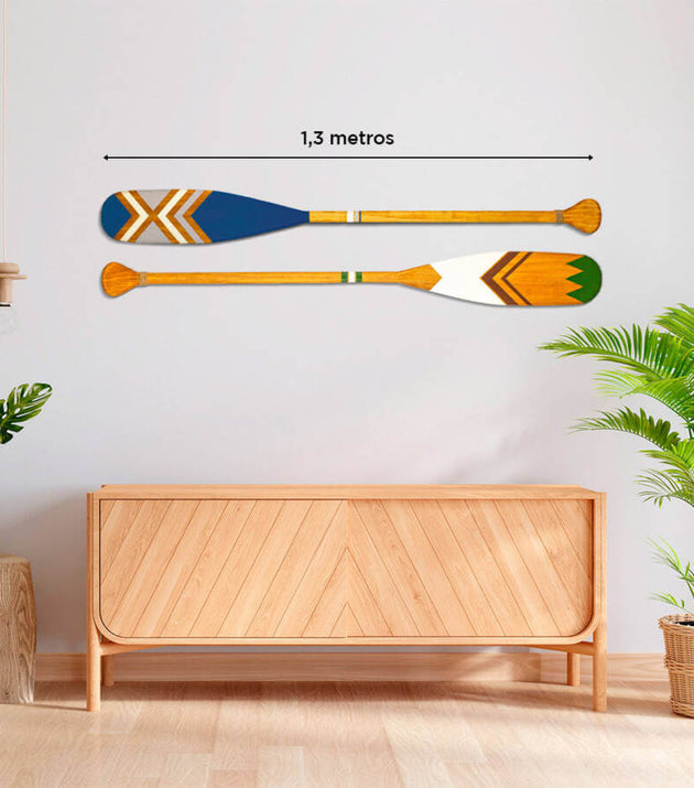 Kit 2 Remos Decorativos Canadenses Artesanais Madeira C6 C7 Casa Tukã