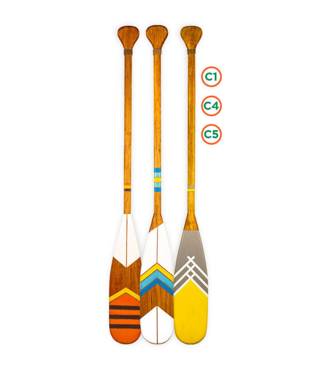 Kit 3 Remos Decorativos Canadenses Artesanais Madeira Pinturas C1, C4, C5