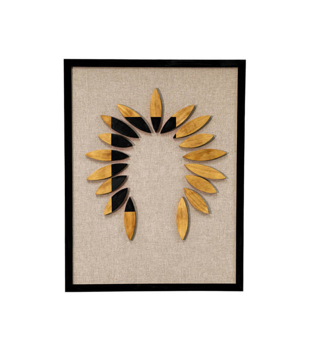 Quadro Mosaico Lenda Indígena Artesanal Madeira 80x62cm Decorativo Único Parede