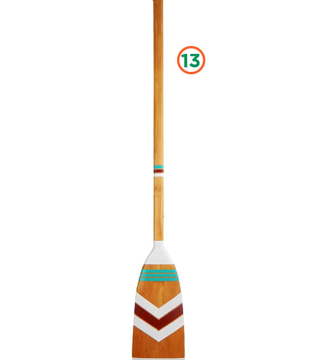 Remo Decorativo Artesanal Tribal Madeira Natural Pintura 13 para Parede Casa Tukã