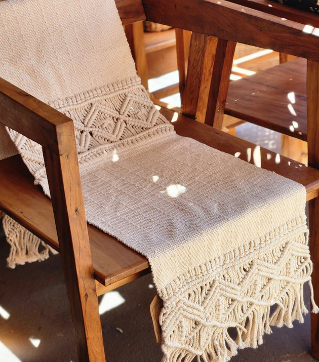 Peseira e Trilho de Mesa Macramê 0,35 x 2,00