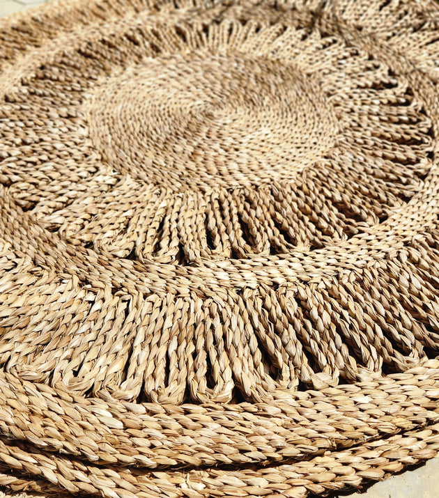 Tapete Redondo Trançado Taboa.