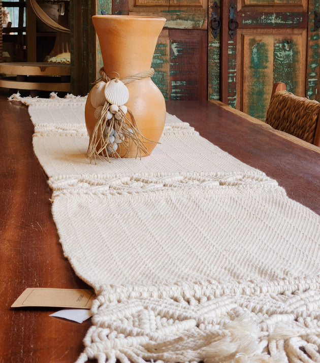 Peseira e Trilho de Mesa Macramê 0,35 x 2,00