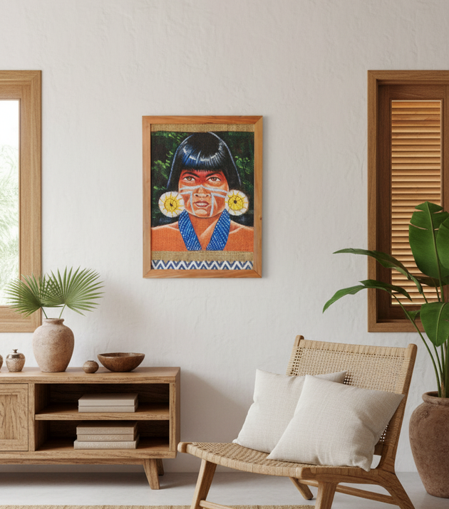 Quadro Indígena de Tela Amazônia.