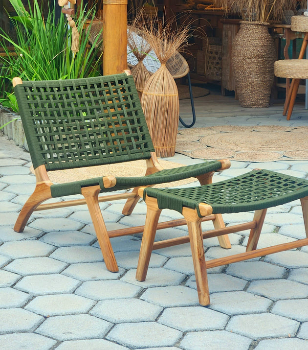 Conjunto Poltrona Emporio e tira bota em Corda Náutica.