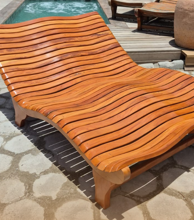 Espreguiçadeira Dupla Peroba Rosa - Anatômica