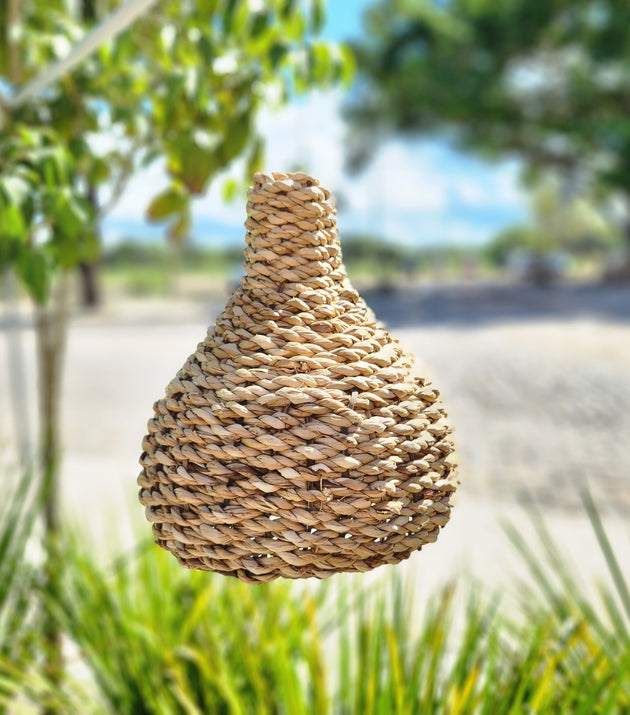 Luminária Gota em Corda de Taboa. P/M/G