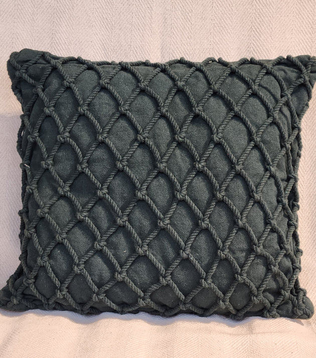 Capa de Almofa Macramê Com Corda 45x45