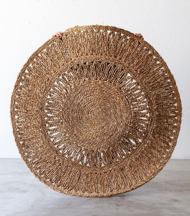 Tapete Redondo Trançado Taboa.