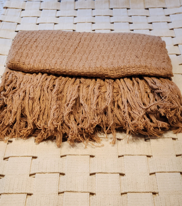 Manta Xale Favo de Mel Trabalhado Sofá. 140 x 160cm