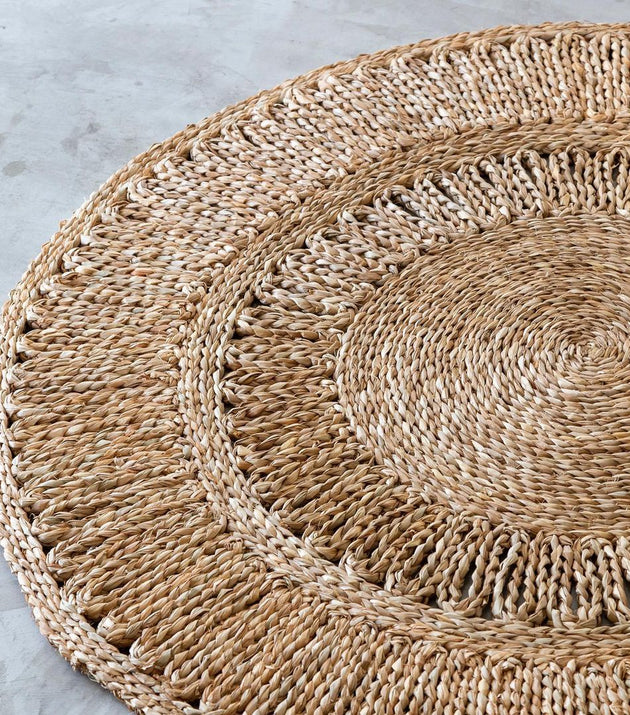 Tapete Redondo Trançado Taboa.