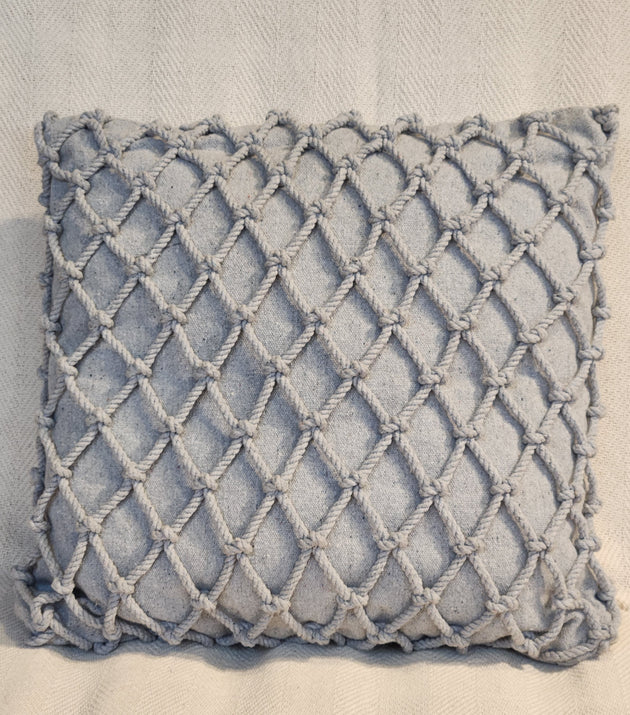 Capa de Almofa Macramê Com Corda 45x45