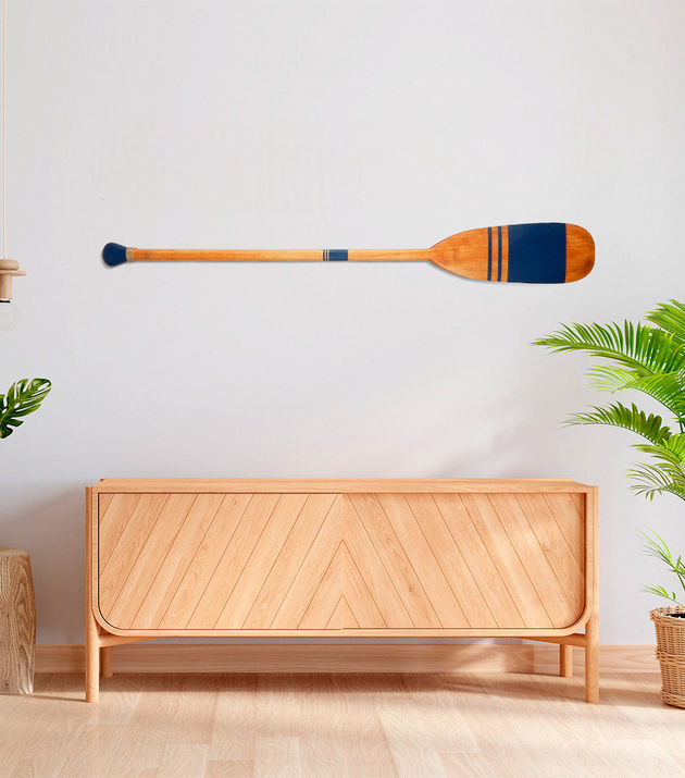 Remo Decorativo Tribal Artesanal Madeira Natural Pintura 10: Arte Única Parede