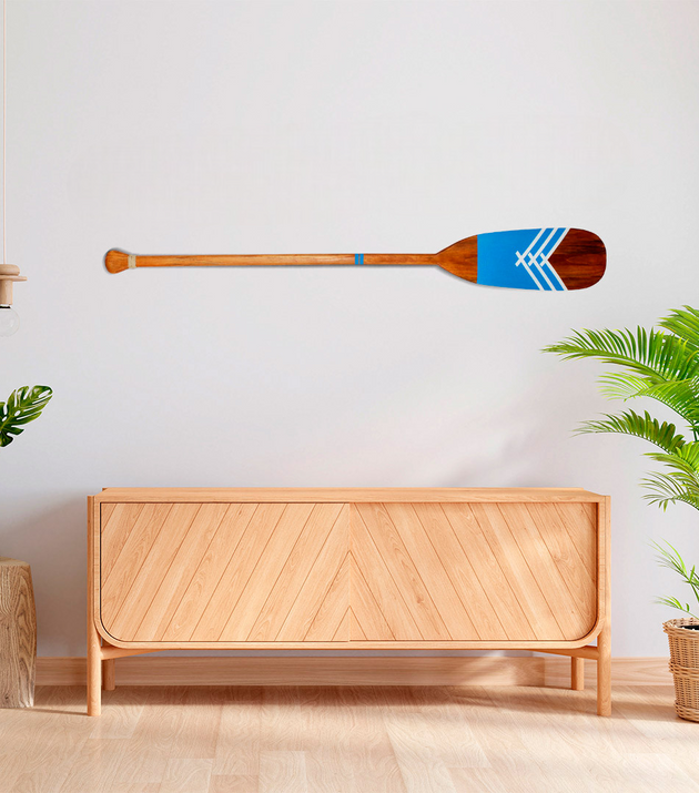 Remo Decorativo Tribal Artesanal de Madeira Natural Pintura 08 para Parede